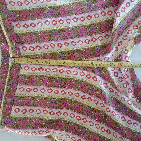 Sandro silky lightweight floral striped wide leg pants pink green 42 converts 10 - Picture 14 of 16